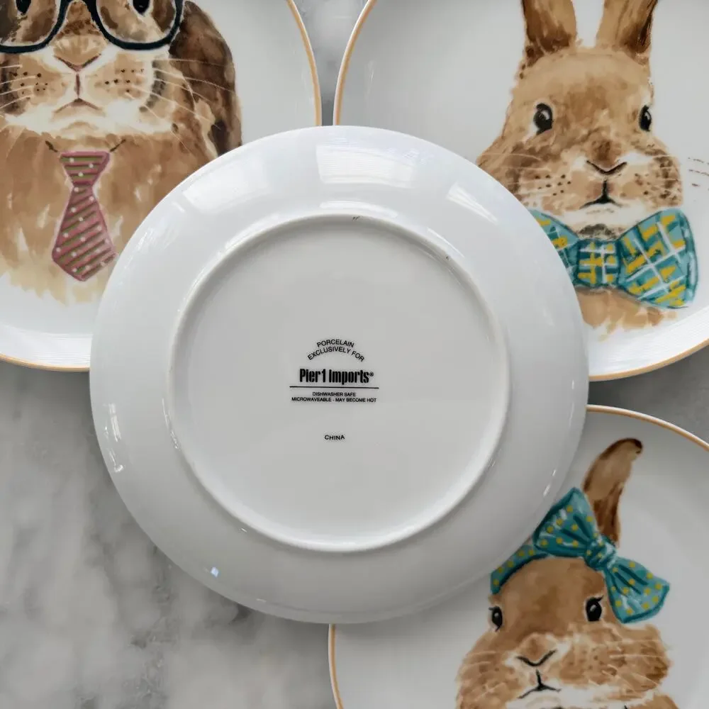 Pier 1 Bunny Face Easter Plate 4pc 8